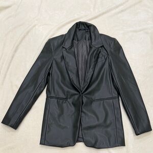 RDI Black Faux Leather Blazer